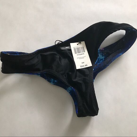 NWT Galaxy Reversible Bikini Bottom Small Cheeky Blue Black - Picture 6 of 7